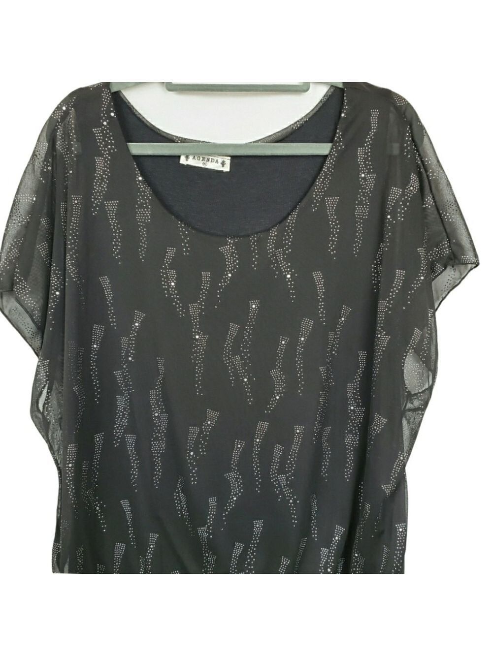 Agenda sz XL career wear blouse top embellished